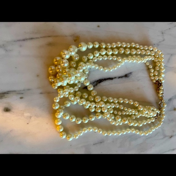 Jcrew statement necklace - 5 strand faux pearl
